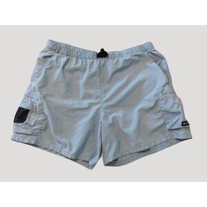 Columbia Active Wear Shorts Womens XL Light Blue Elastic Waist Pockets Nylon